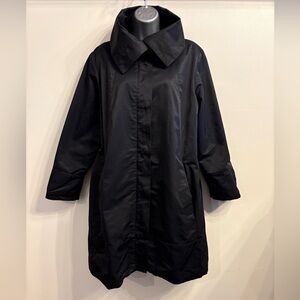 Eileen Fisher funnel neck fleece-lined coat, size L